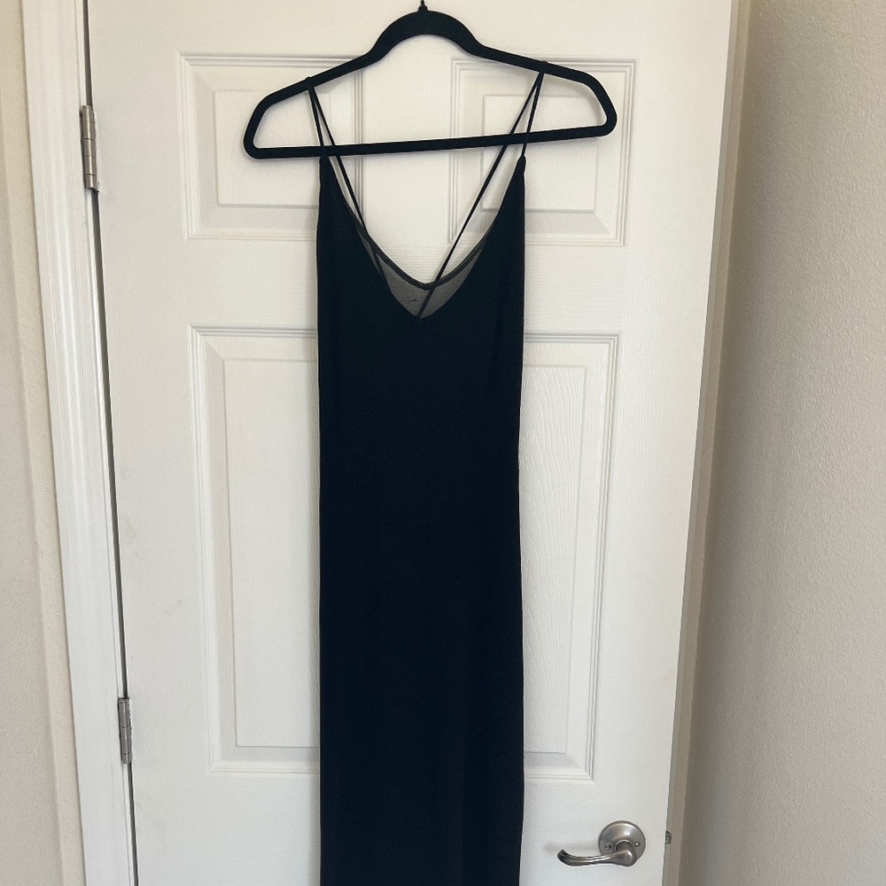 Express black maxi knit slip dress